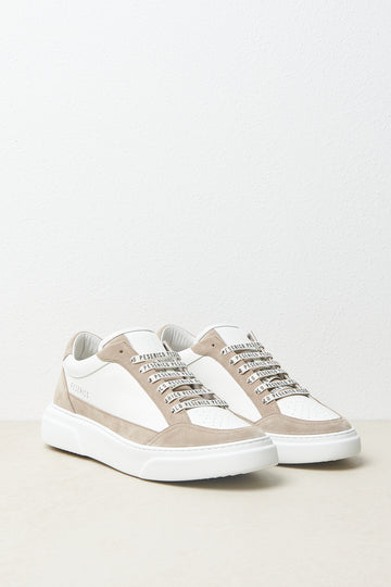 LEATHER SNEAKERS WITH SUEDE INSERTS  