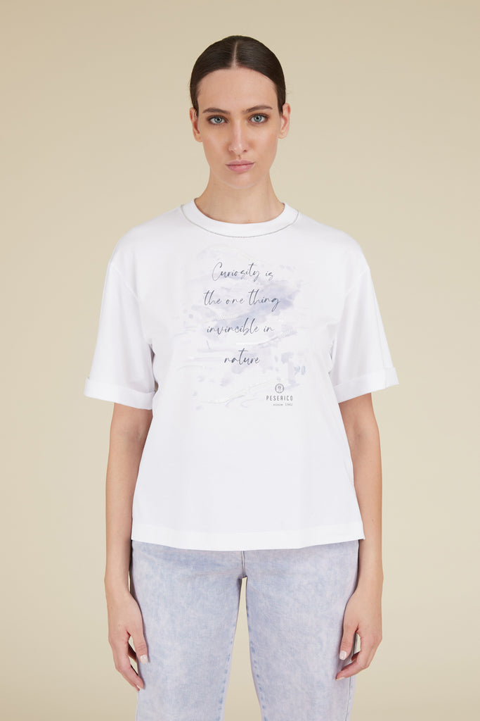 T-shirt with Watery print in soft Microdream cotton jersey  