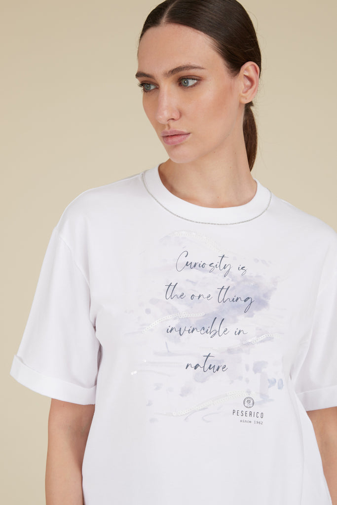 T-shirt with Watery print in soft Microdream cotton jersey  