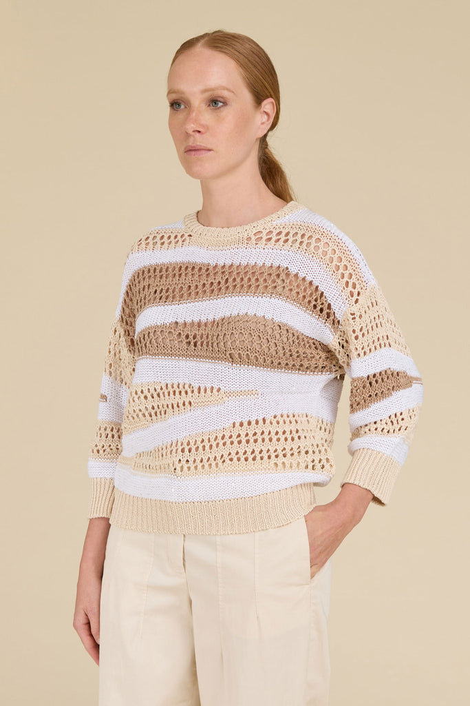 Elegant sweater in Weavy Inlay mesh with sparkling sequins  
